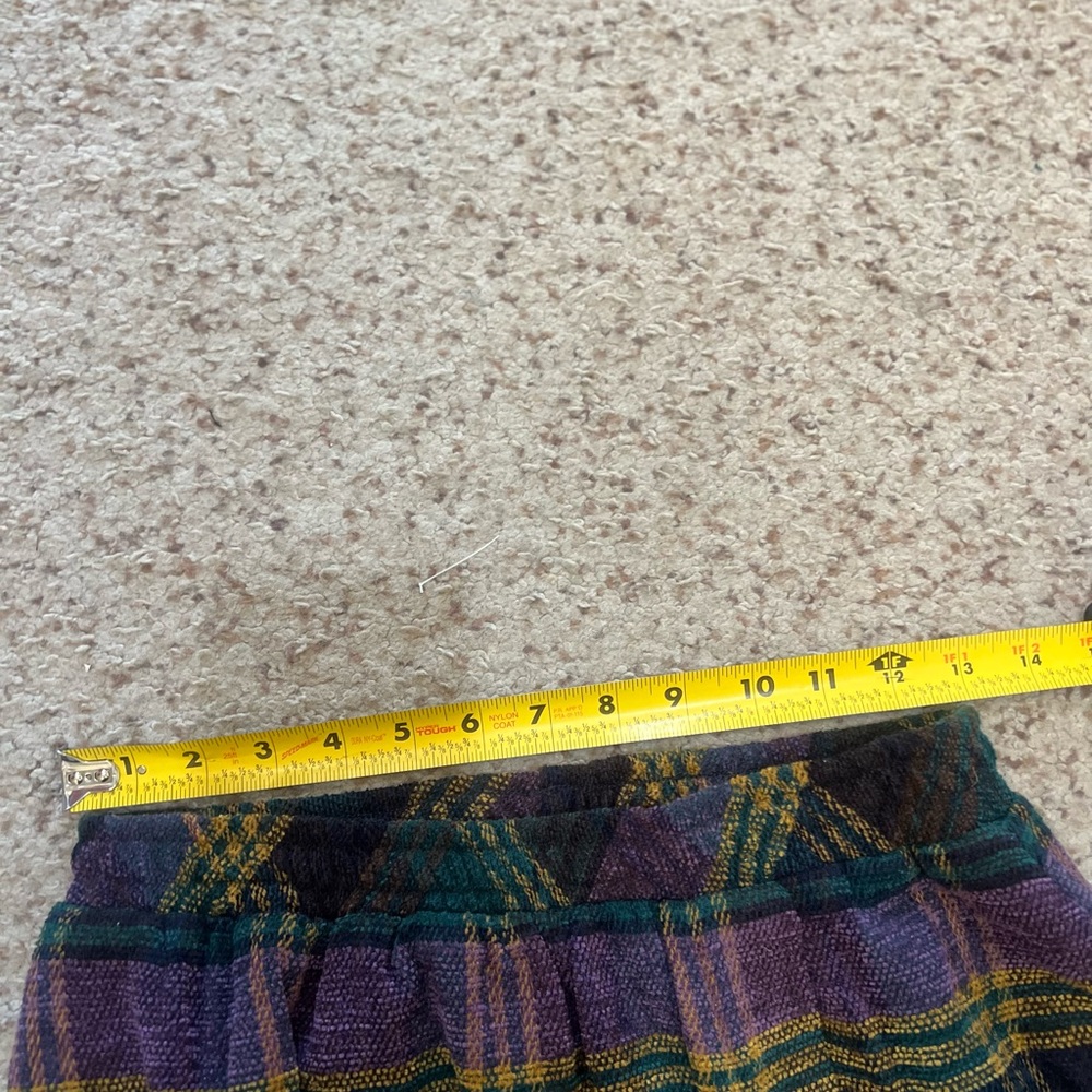 Vintage Plaid Midi blanket Skirt Purple Green preppy chic office casual size 10 - Picture 9 of 14